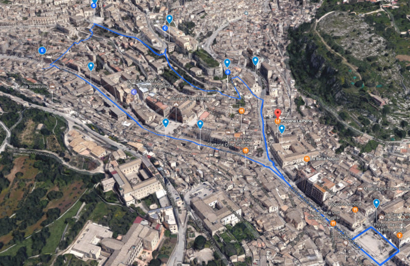 itinerary tourist city of modica